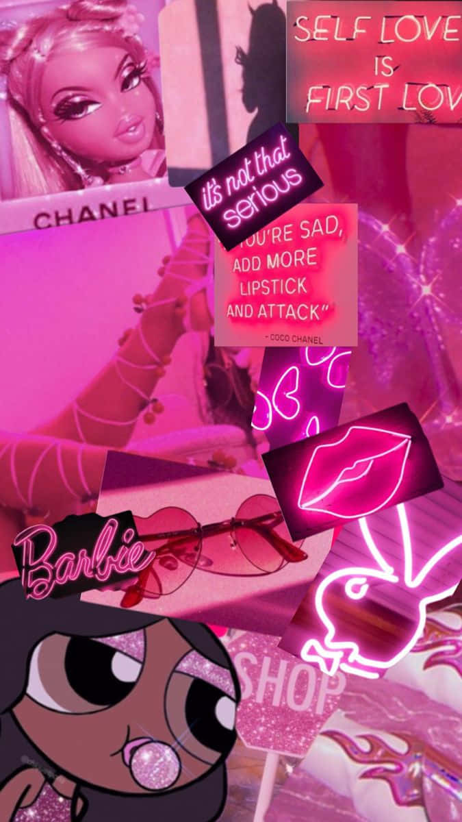 Baddie Barbie Aesthetic Collage Wallpaper