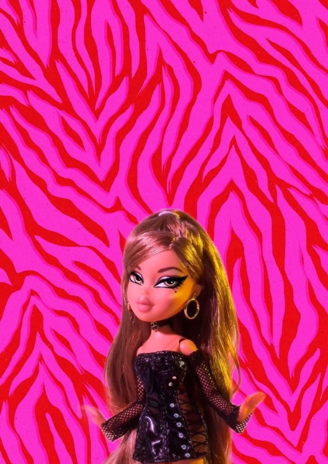 Baddie Barbie Pink Zebra Backdrop Wallpaper