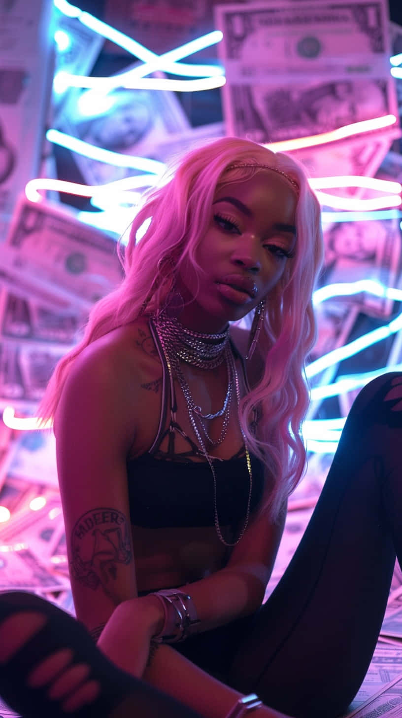 Baddie Money Aesthetic_ Neon Glow.jpg Wallpaper