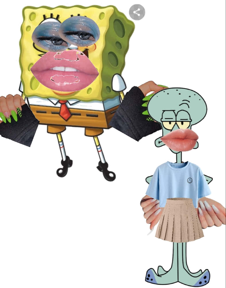 Baddie Squidward Mashup Wallpaper