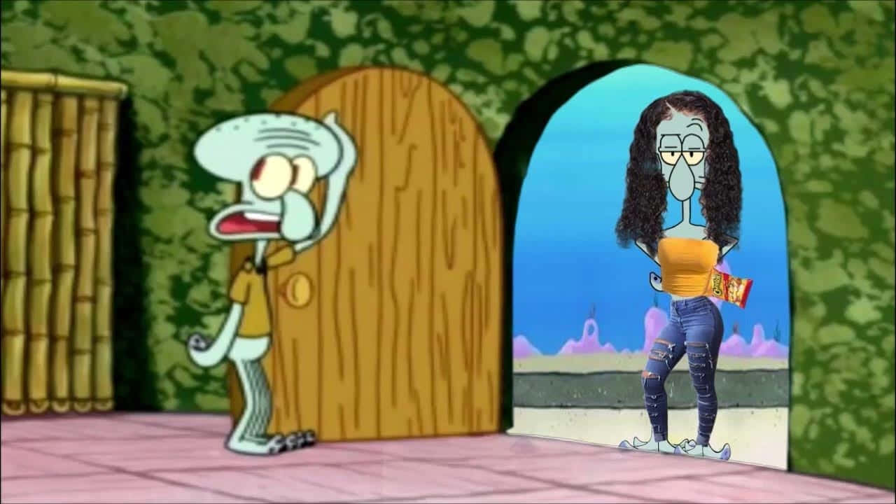 Baddie Squidward Meme Wallpaper