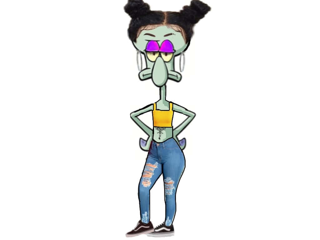 Baddie Squidward Meme Fashion Pose Wallpaper