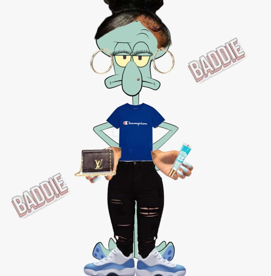 Baddie Squidward Meme Outfit Wallpaper