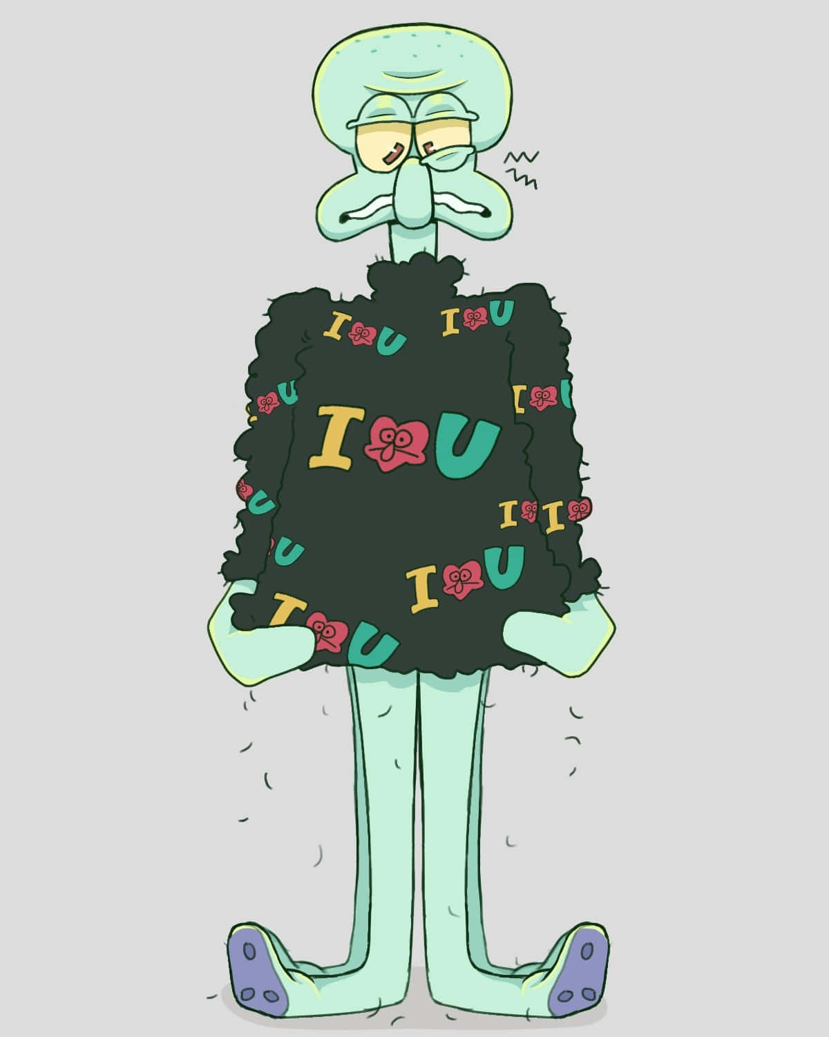 Baddie_ Squidward_ Stylized_ Artwork Wallpaper