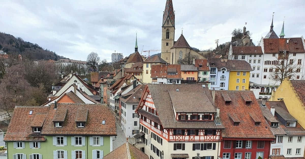 Baden Switzerland Historic Cityscape Wallpaper