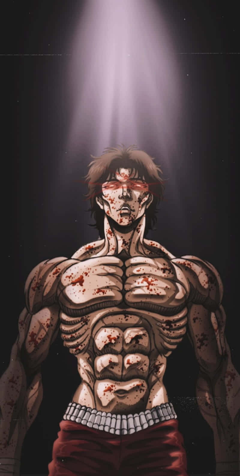 Baki Character Under Spotlight Wallpaper