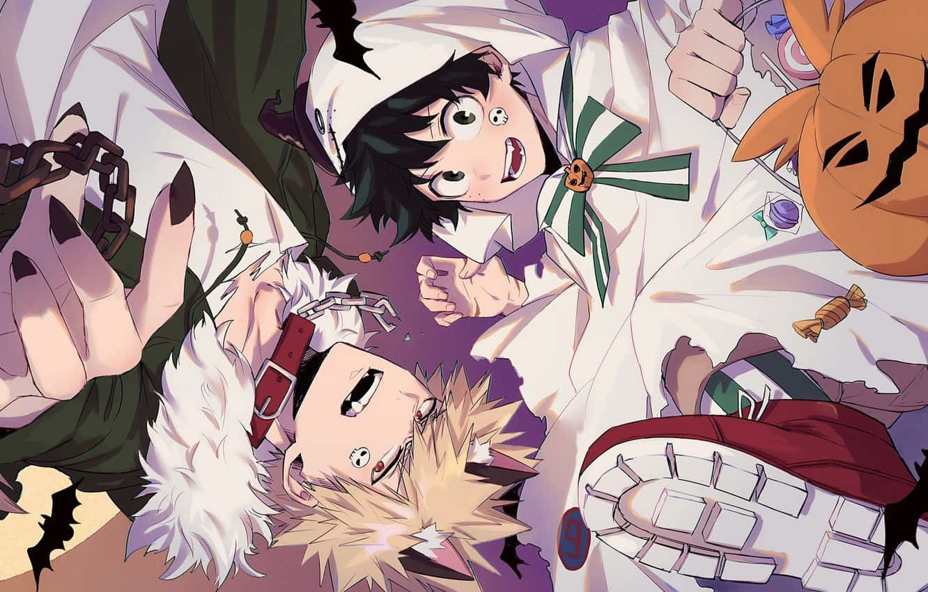 Bakugo And Izuku Midoriya My Hero Academia Halloween Costume Wallpaper