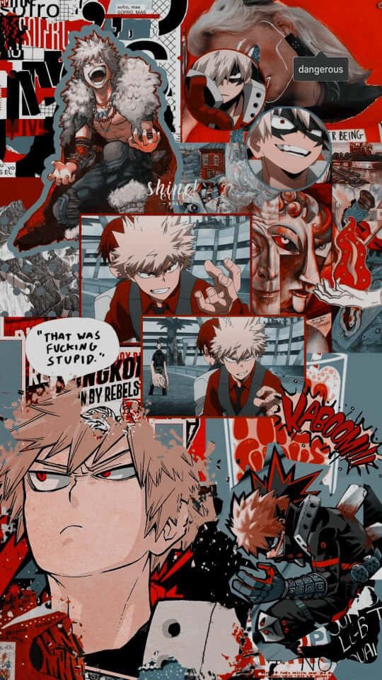 Bakugo Katsuki M H A Aesthetic Collage Wallpaper