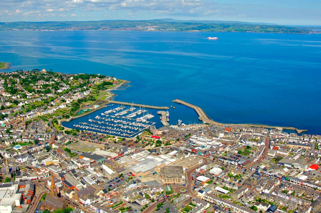 Bangor Coastal Town Aerial View Wallpaper