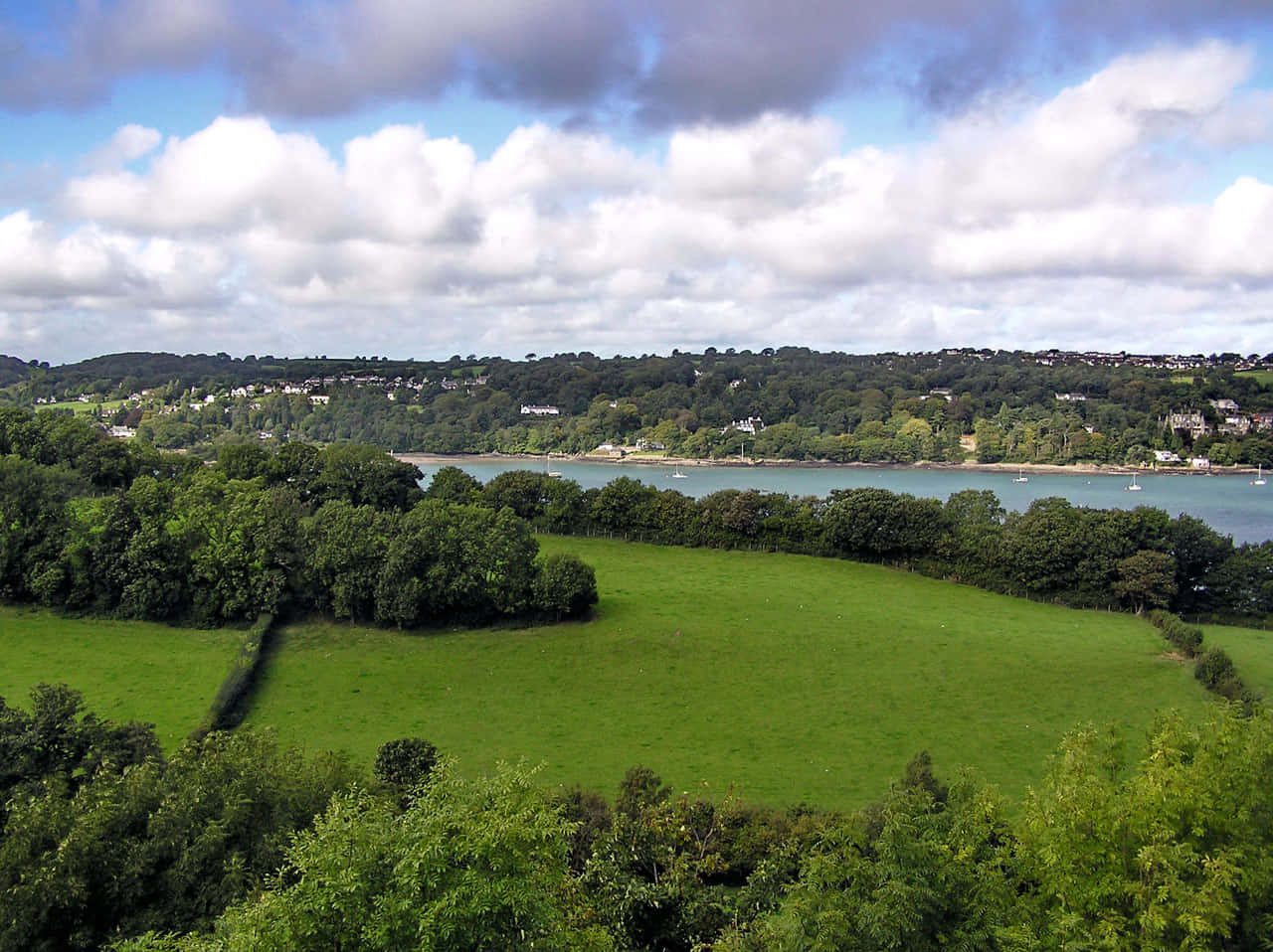 Bangor U K Lush Greeneryand Coastline Wallpaper