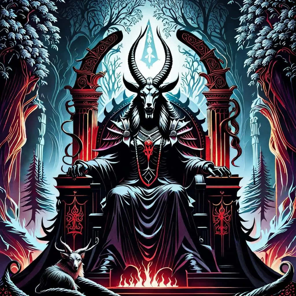 Baphomet Throne Artwork Wallpaper