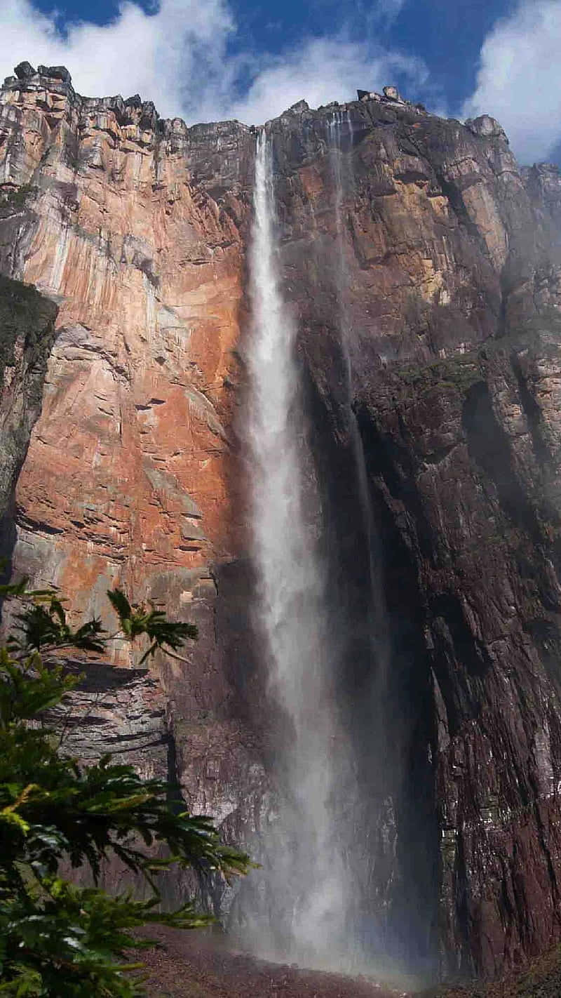 Bare Rock Tepuy And Angel Falls Wallpaper