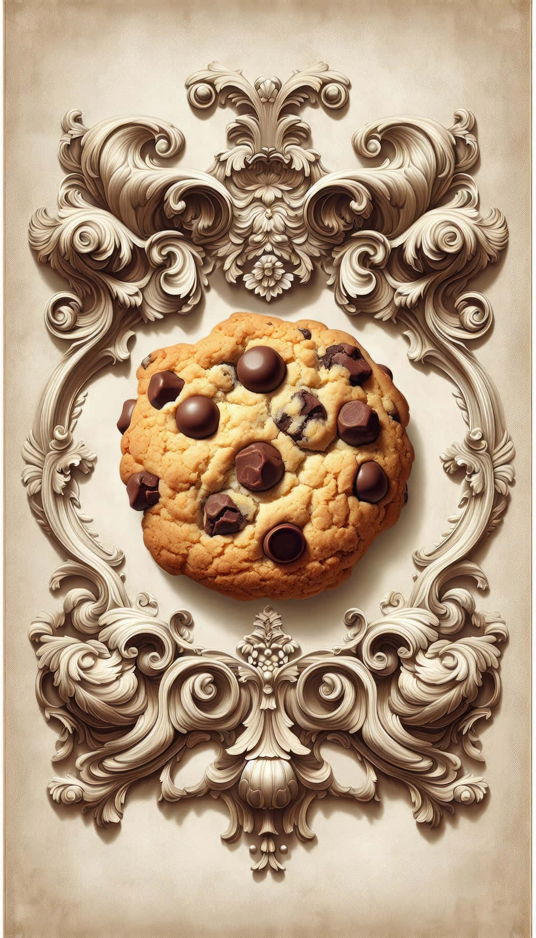 Baroque Style Chocolate Chip Cookie Wallpaper