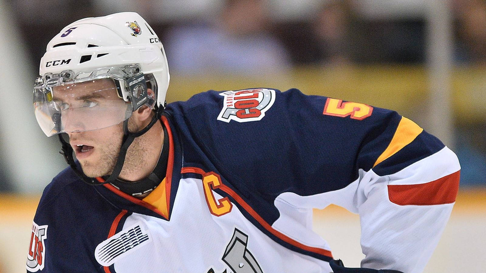 Barrie Colts Defenseman Aaron Ekblad In Ontario Hockey League Wallpaper