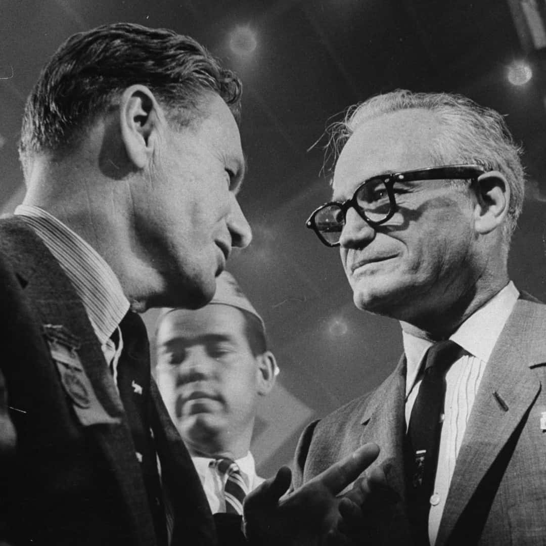 Barry Goldwater With Nelson Rockefeller Wallpaper