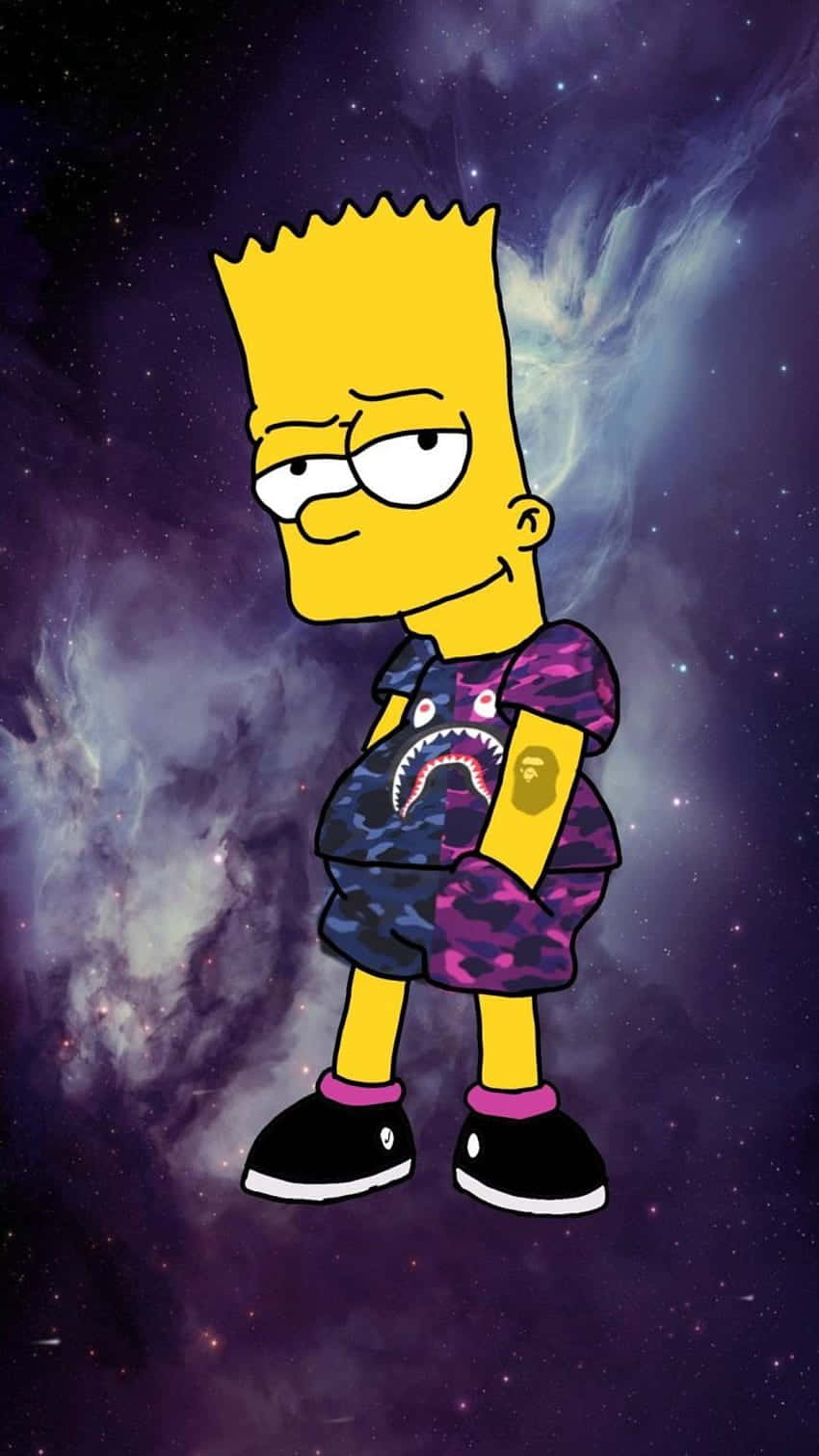 Bart Simpson Weed Purple Attire Wallpaper