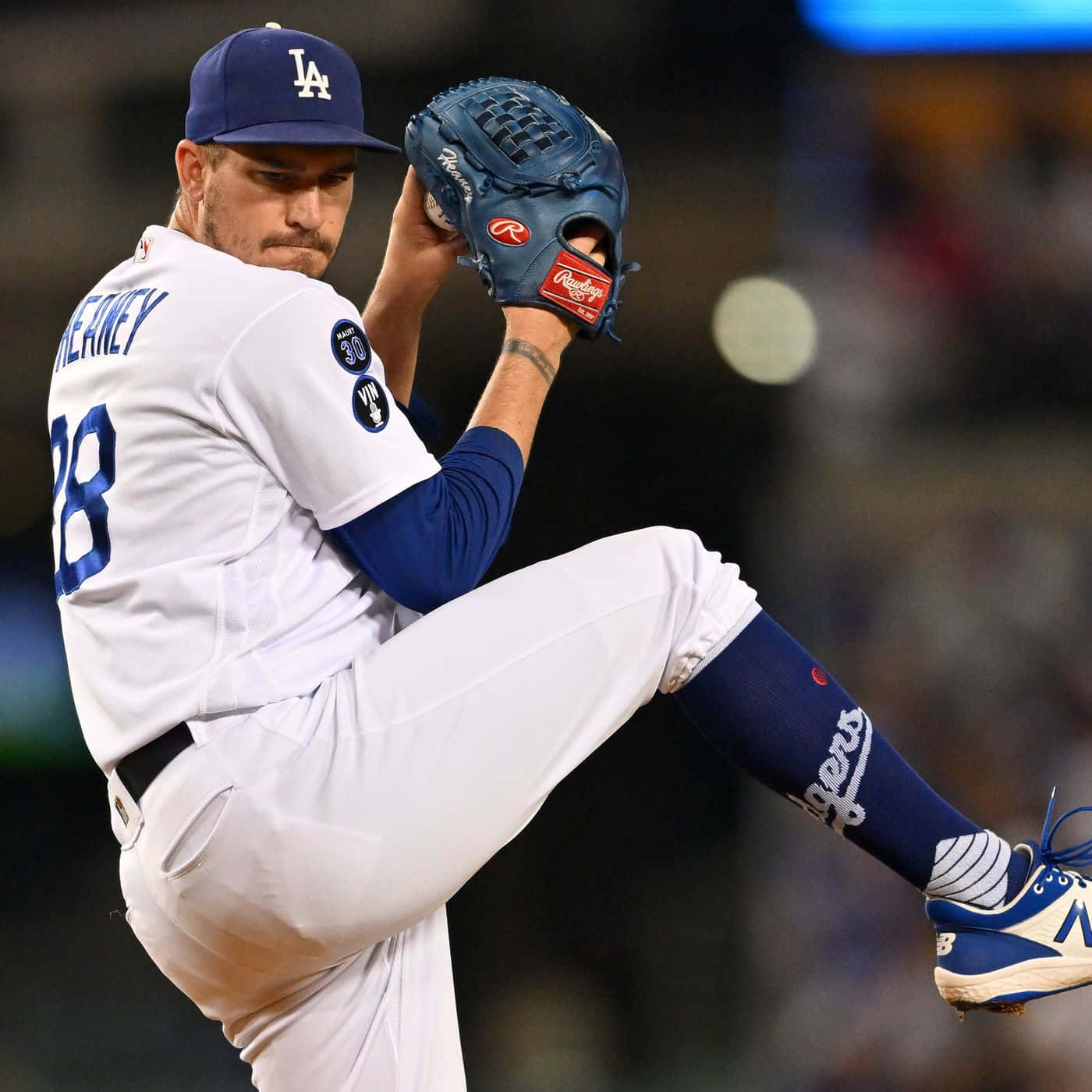 Baseball Pitcher In Action Los Angeles Uniform Wallpaper