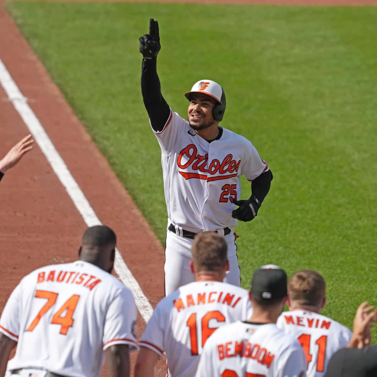 Baseball Player Celebratingwith Team Wallpaper