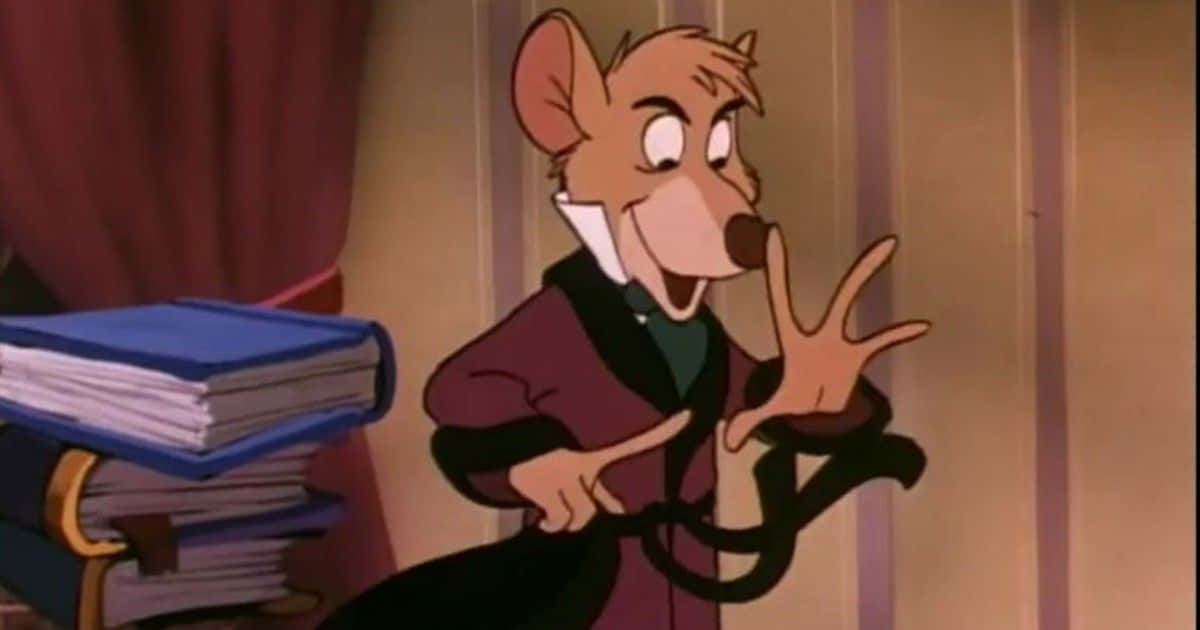 Basil Of Baker Street And Dr. David Q. Dawson In The Great Mouse Detective Wallpaper