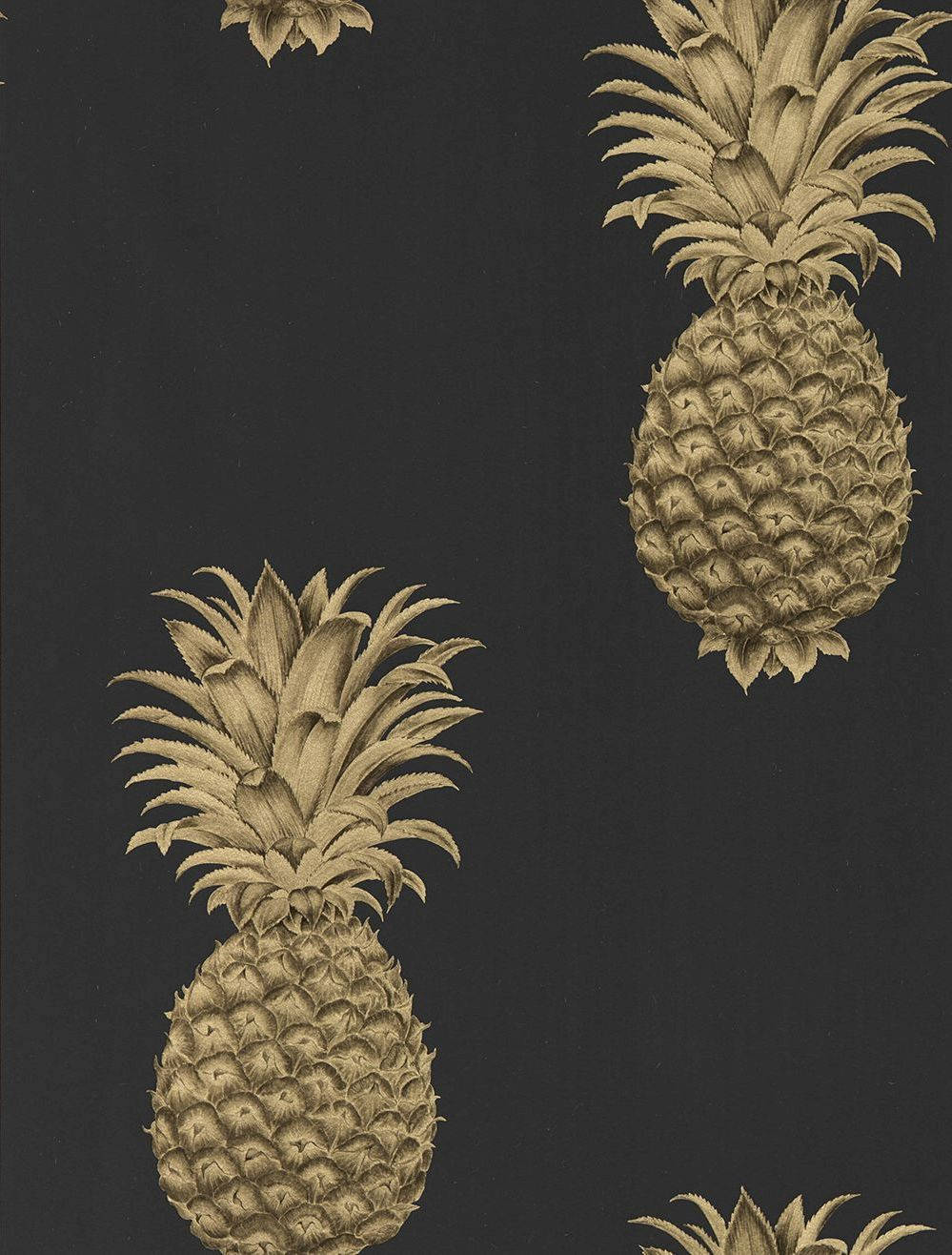 Bask In The Sweetness Of Pineapples Set Against A Backdrop Of Black Wallpaper