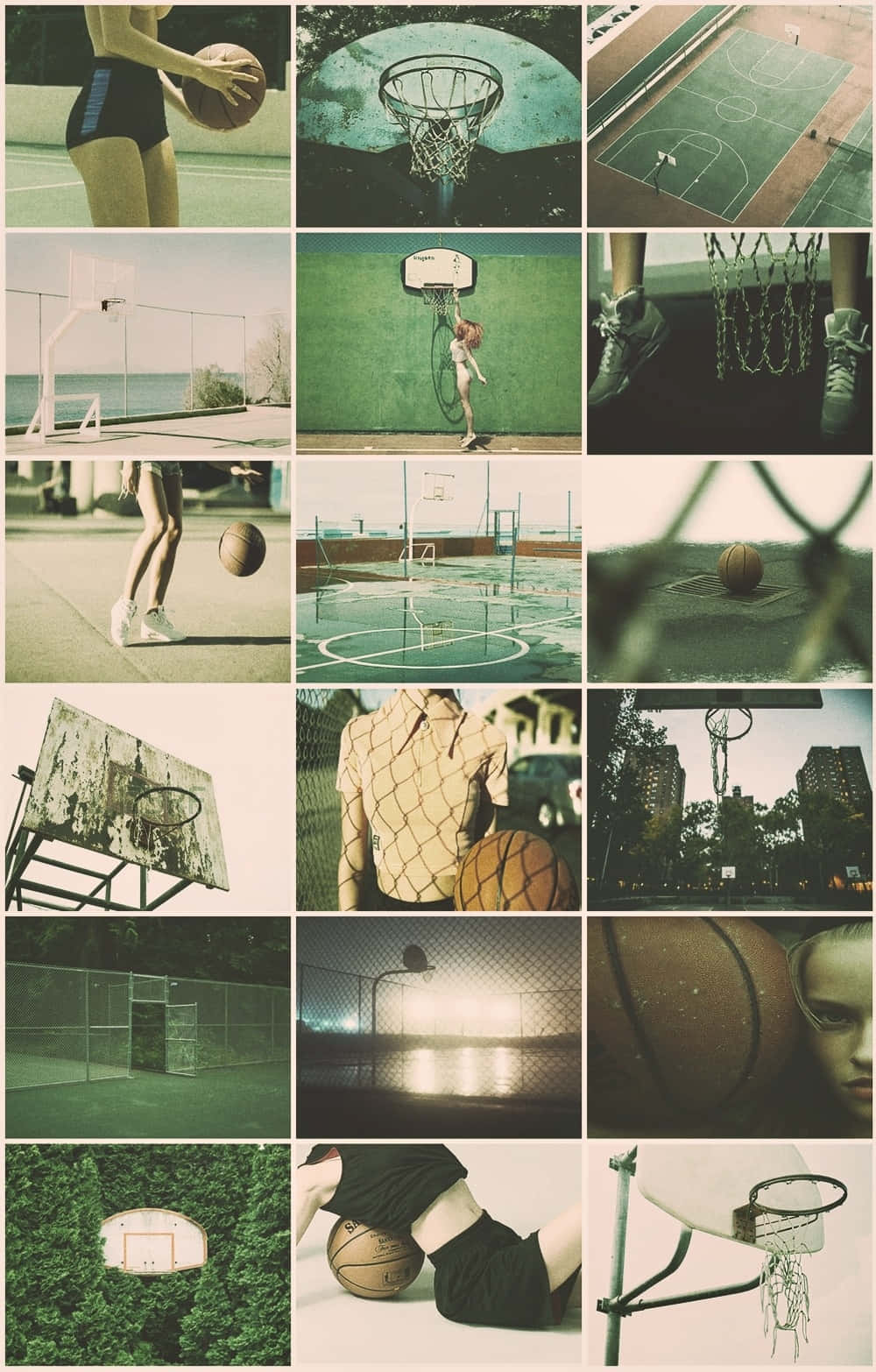 Basketball Girl Aesthetic Collage Wallpaper