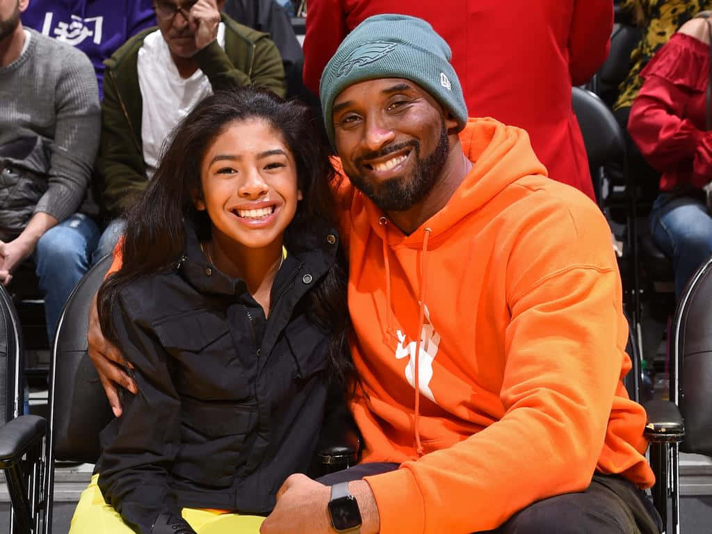 Basketball Legend Kobe Bryant And His Daughter Gigi Wallpaper