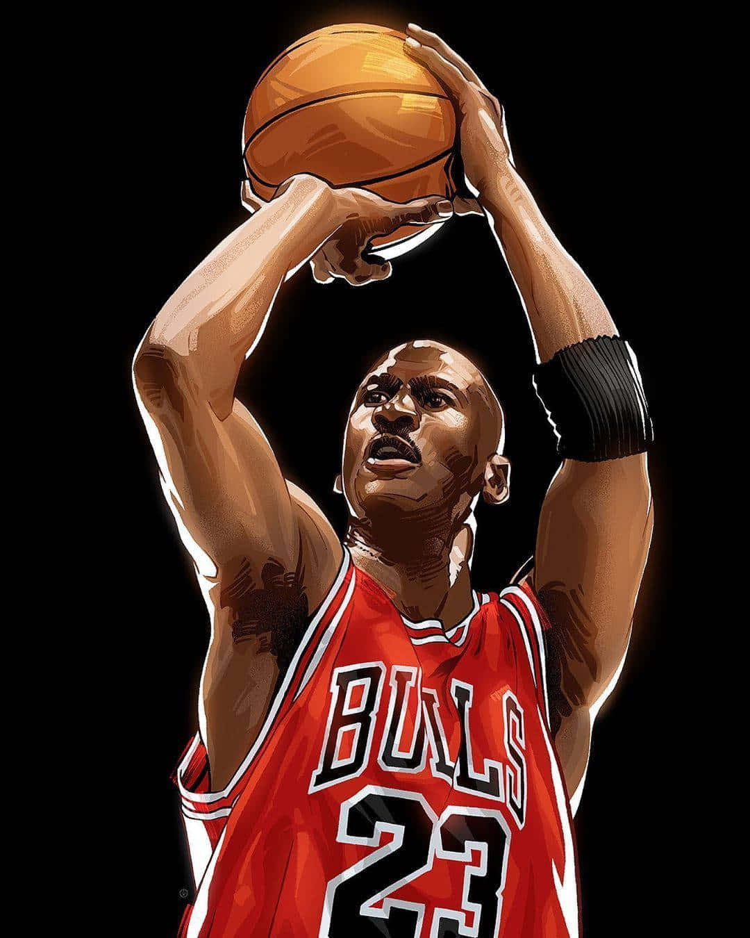 Basketball Legend Shooting Artwork Wallpaper