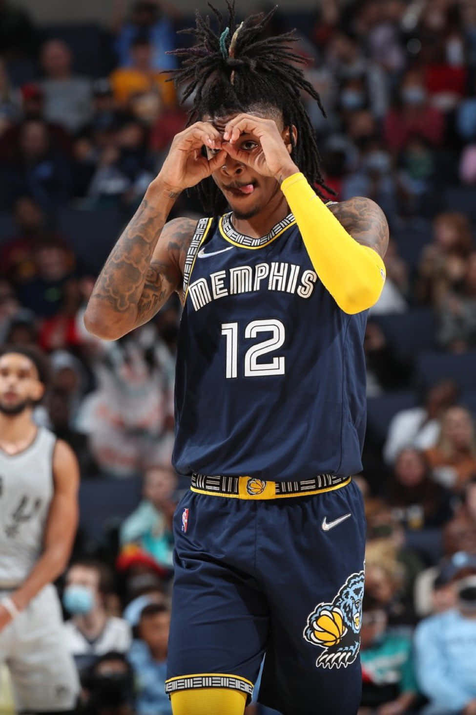 Basketball_ Player_ Goggles_ Gesture_ Memphis_ Uniform Wallpaper