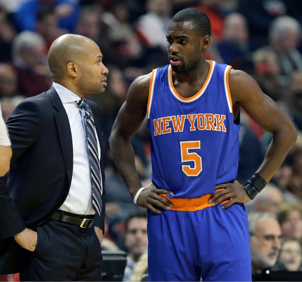 Basketball Player Tim Hardaway Jr. Coach Derek Fisher Wallpaper