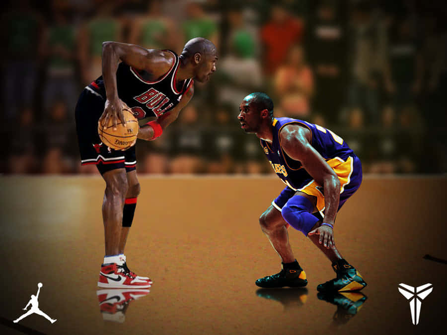 Basketball's Finest: Michael Jordan And Kobe Bryant Wallpaper