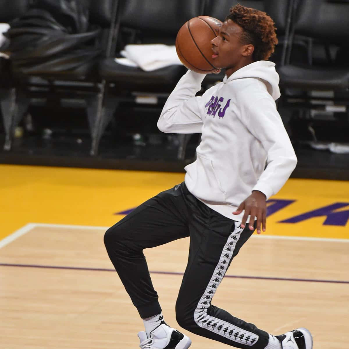 Basketball Training Of Bronny James Wallpaper