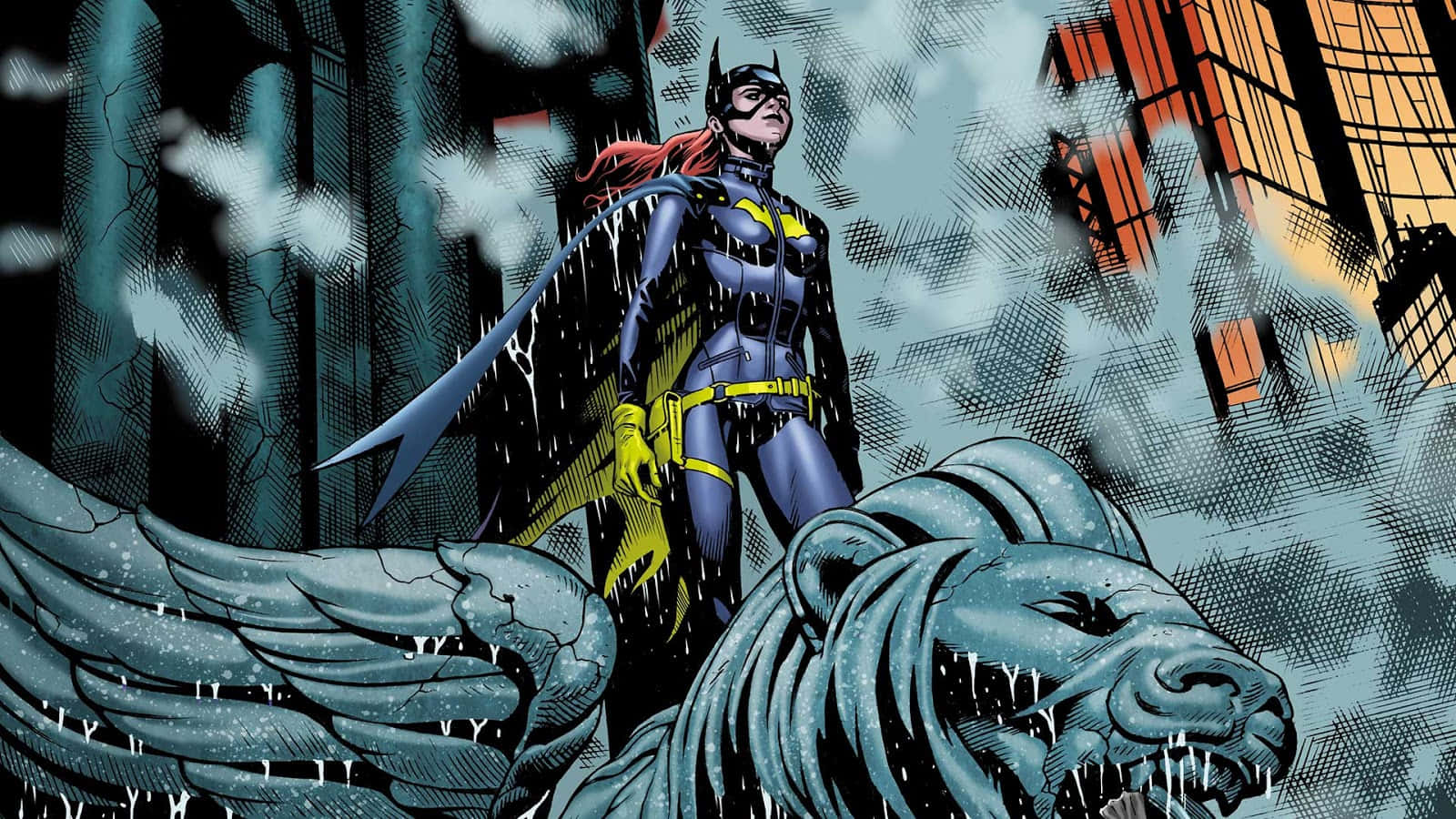 Batgirl Standing Tallon Gargoyle Wallpaper