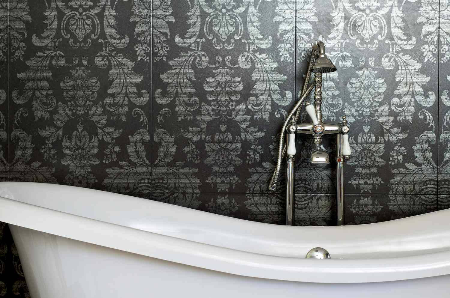 Bathtub Black Artistic Wall Wallpaper