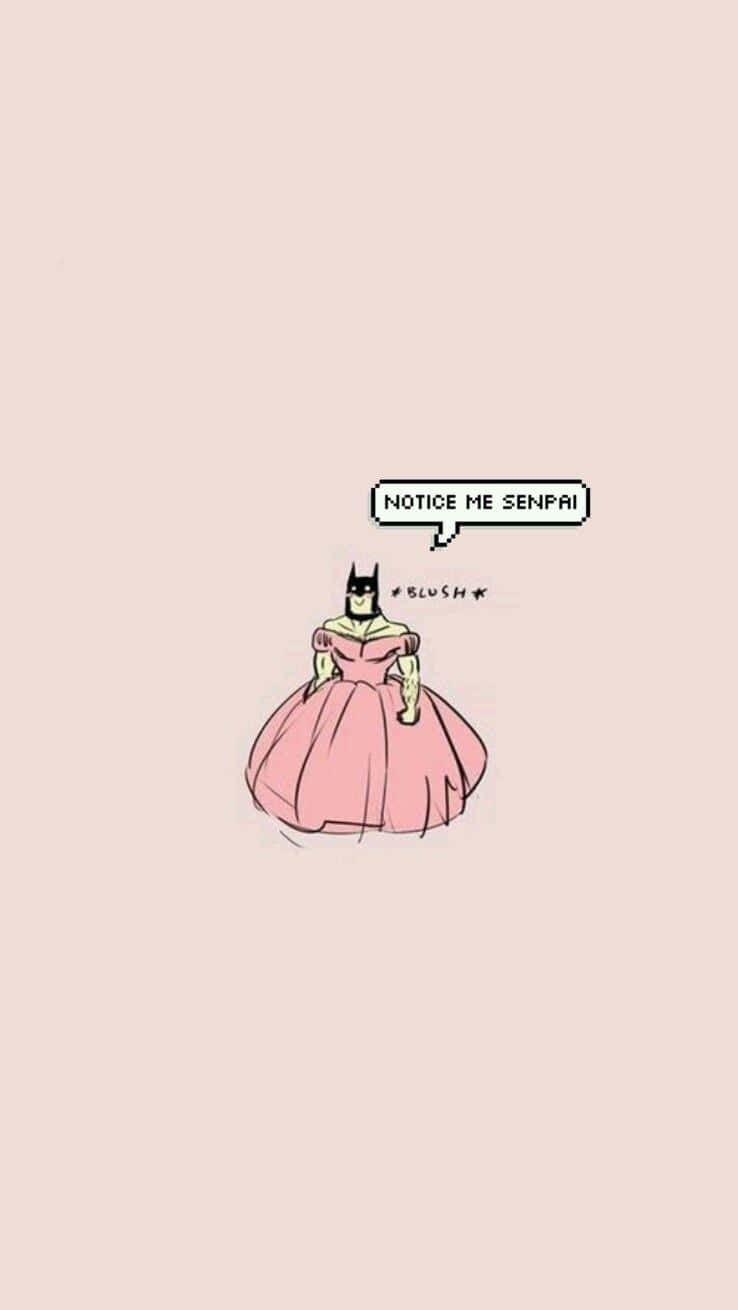 Batman Aesthetic In Pink Gown Wallpaper