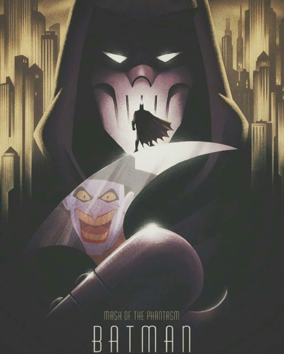 Batman And Phantasm Face Off In The Moonlight Wallpaper