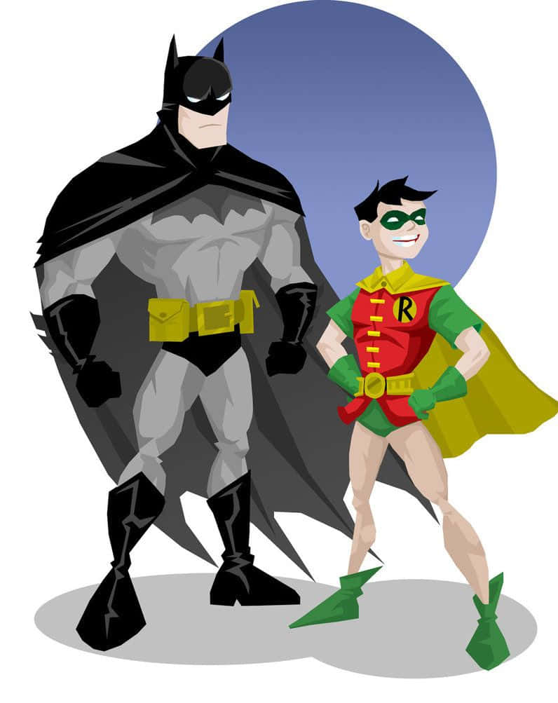 Batman And Robin - Dynamic Duo In Action Wallpaper