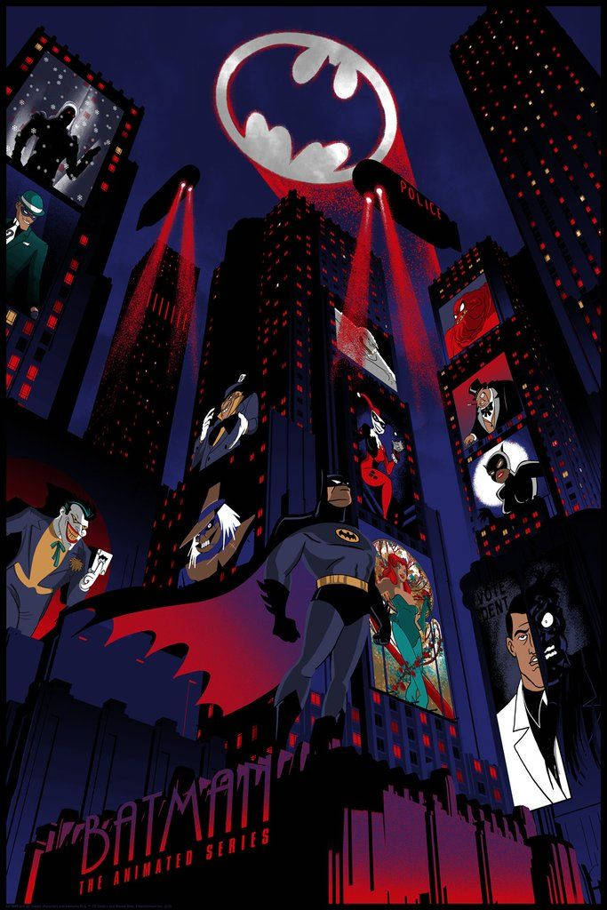 Batman Animated City Building Mobile Wallpaper