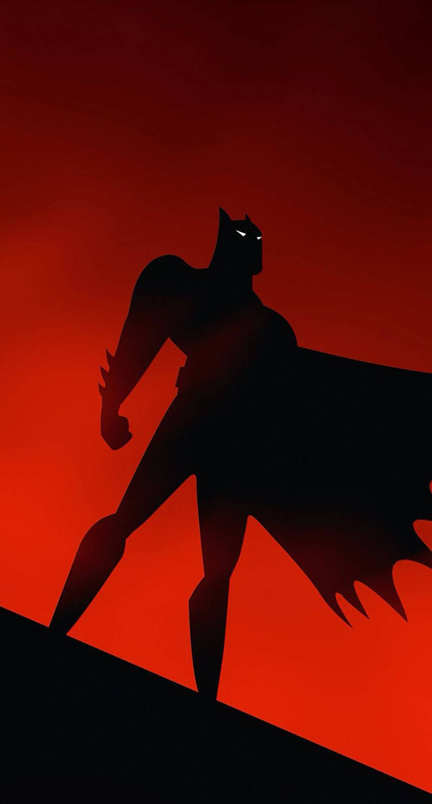 Batman Animated Red Art Mobile Wallpaper