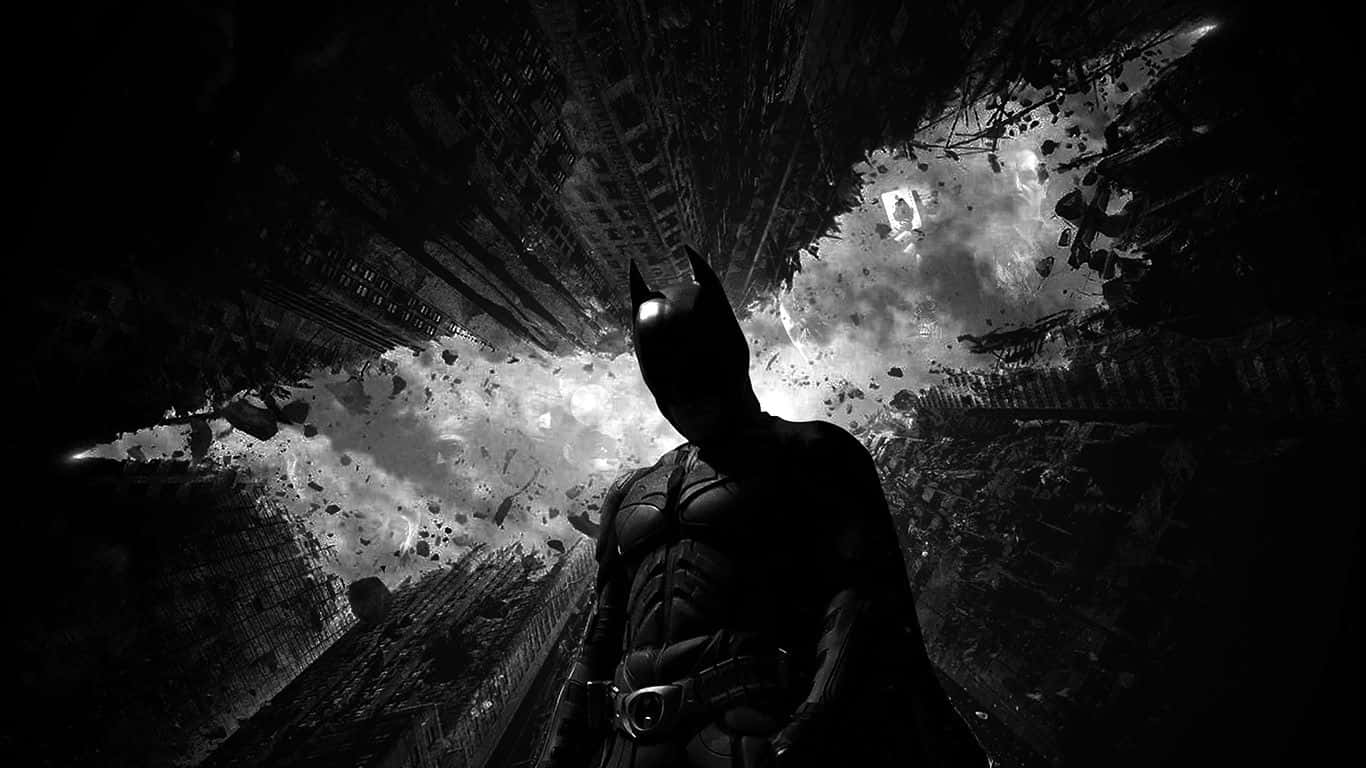 Batman Laptop Low Level Angle Digital Art Wallpaper