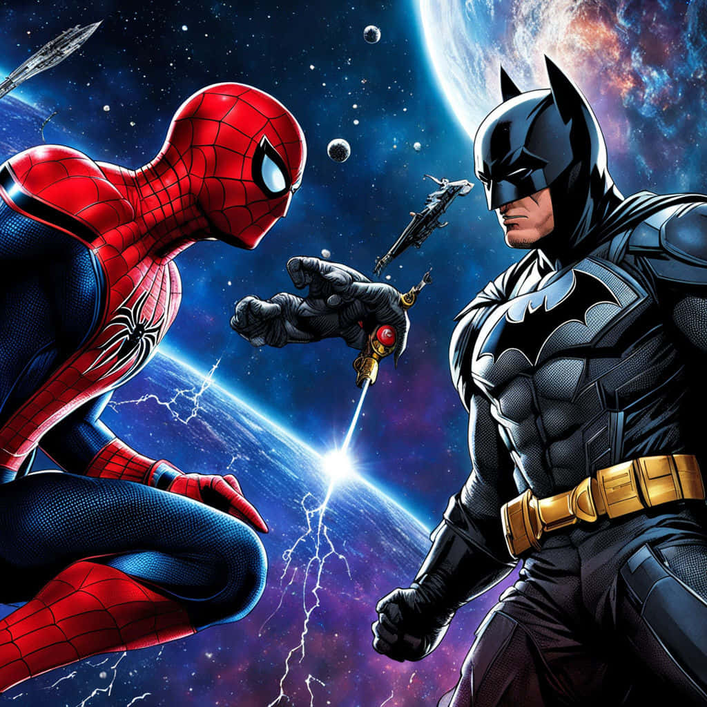 Batman Spiderman Epic Encounter Wallpaper