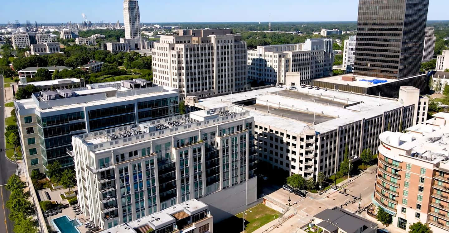 Baton Rouge Downtown Aerial View Wallpaper