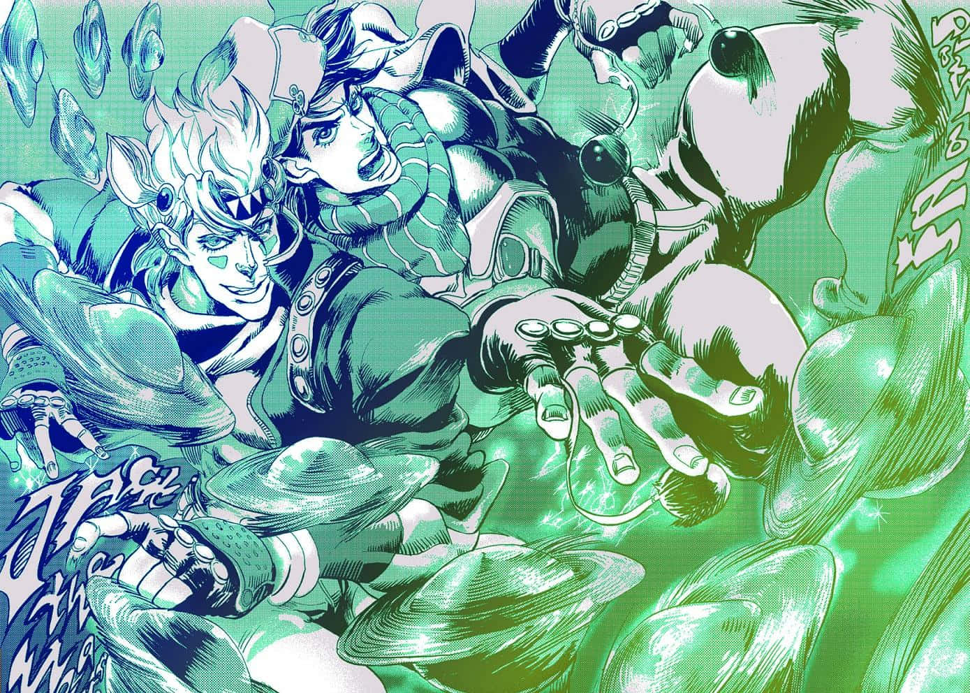 Battle-hardened Joseph Joestar Strikes A Determined Pose Wallpaper