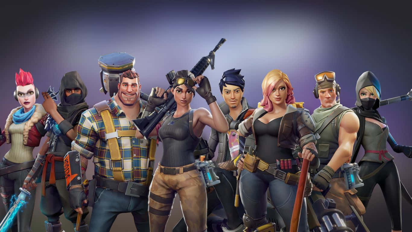 Battle Royale With Friends In Fortnite At 1366x768 Wallpaper