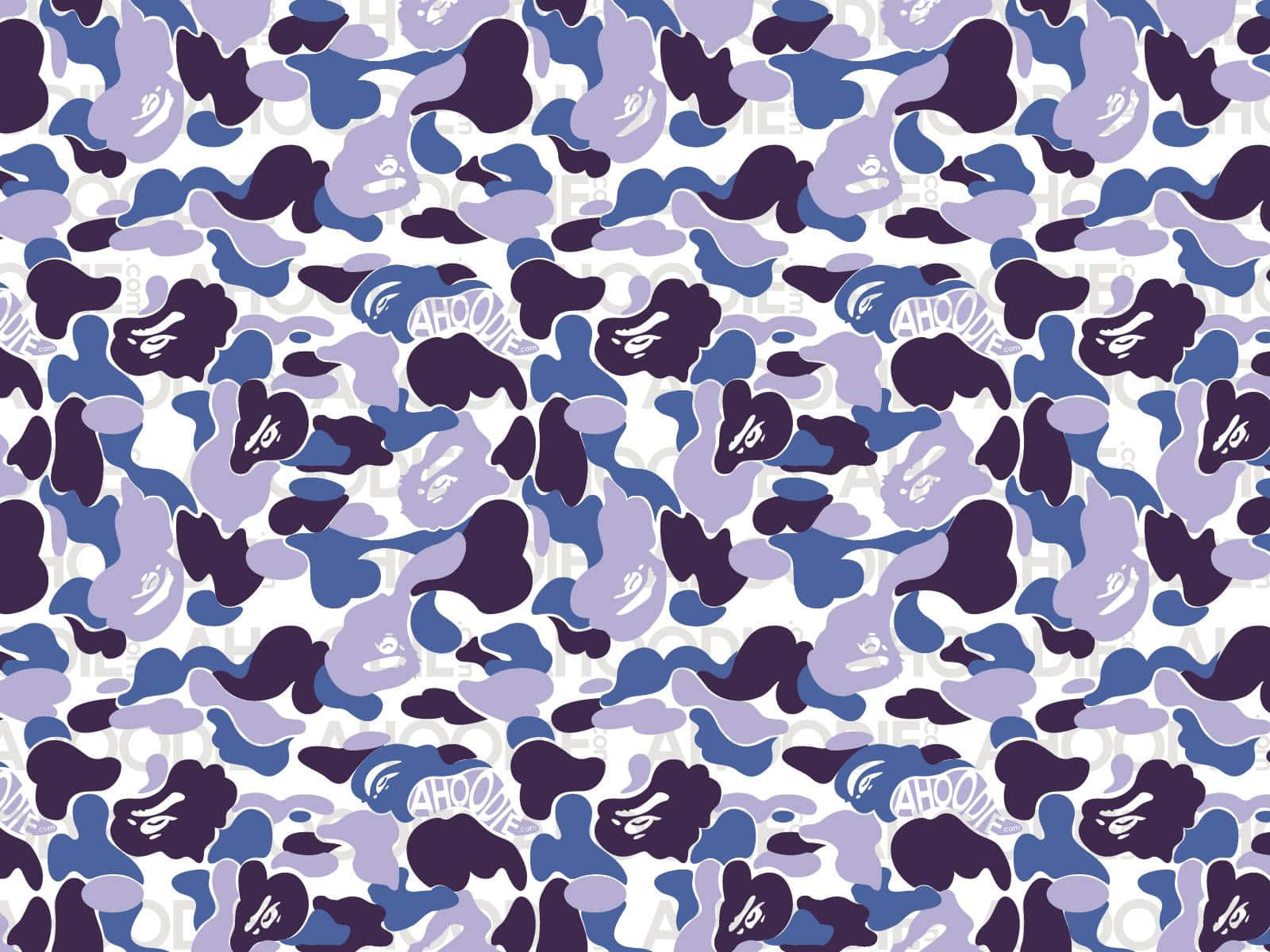 Be Unique And Stand Out From The Crowd With Blue Bape Camo Wallpaper