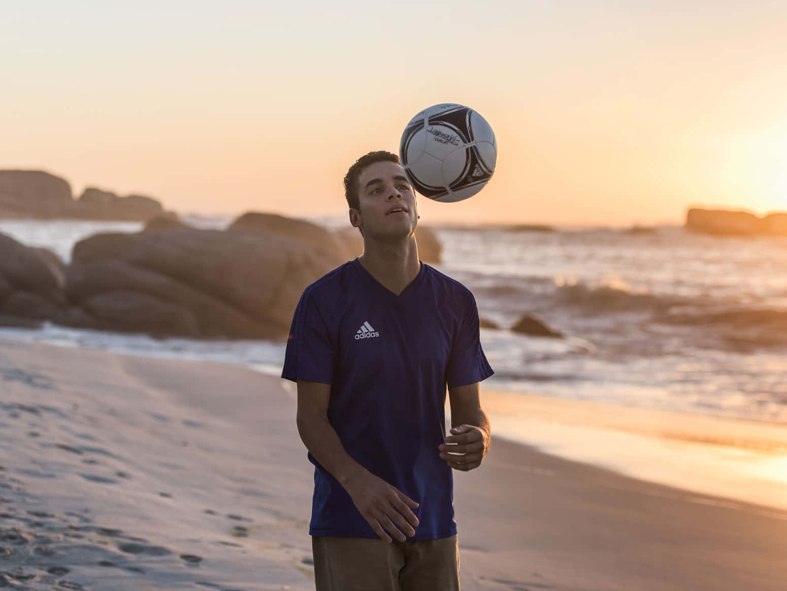 Beach Freestyle Soccerat Sunset Wallpaper