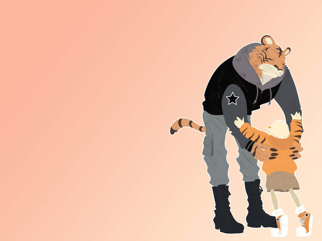 Beastars Billand Tiger Cub Embrace Wallpaper