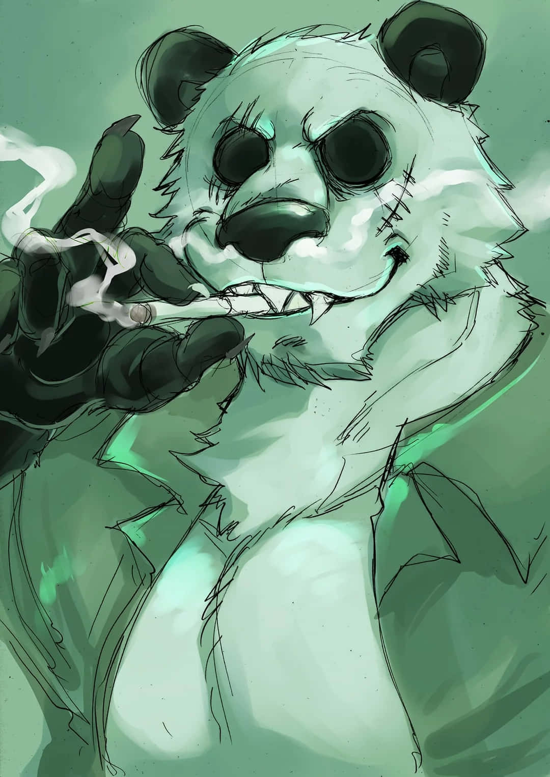 Beastars Gohin Smoking Artwork Wallpaper