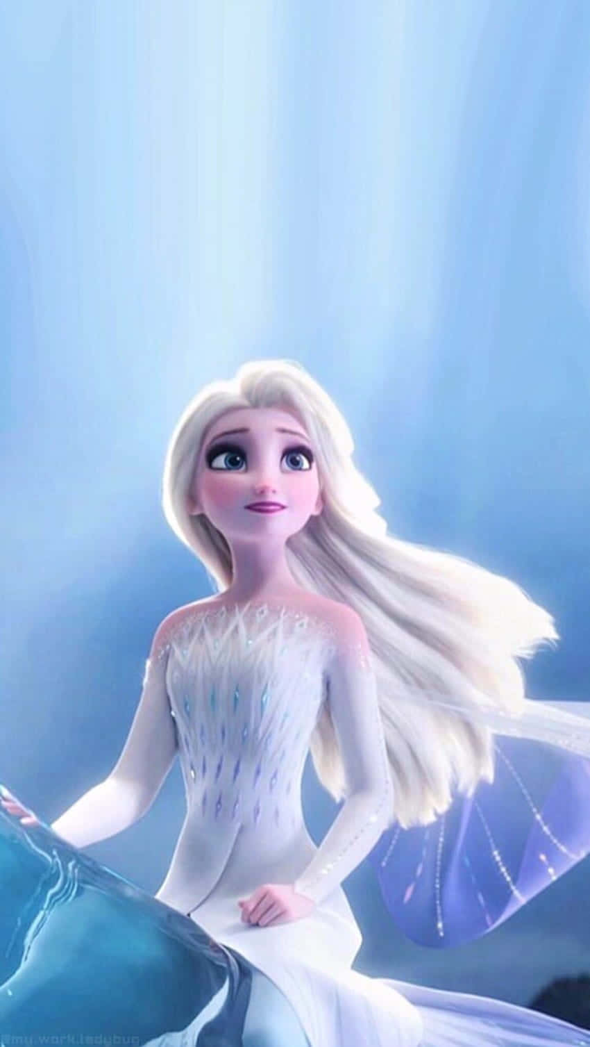 Beautiful Elsa In A Stunning White Dress Wallpaper