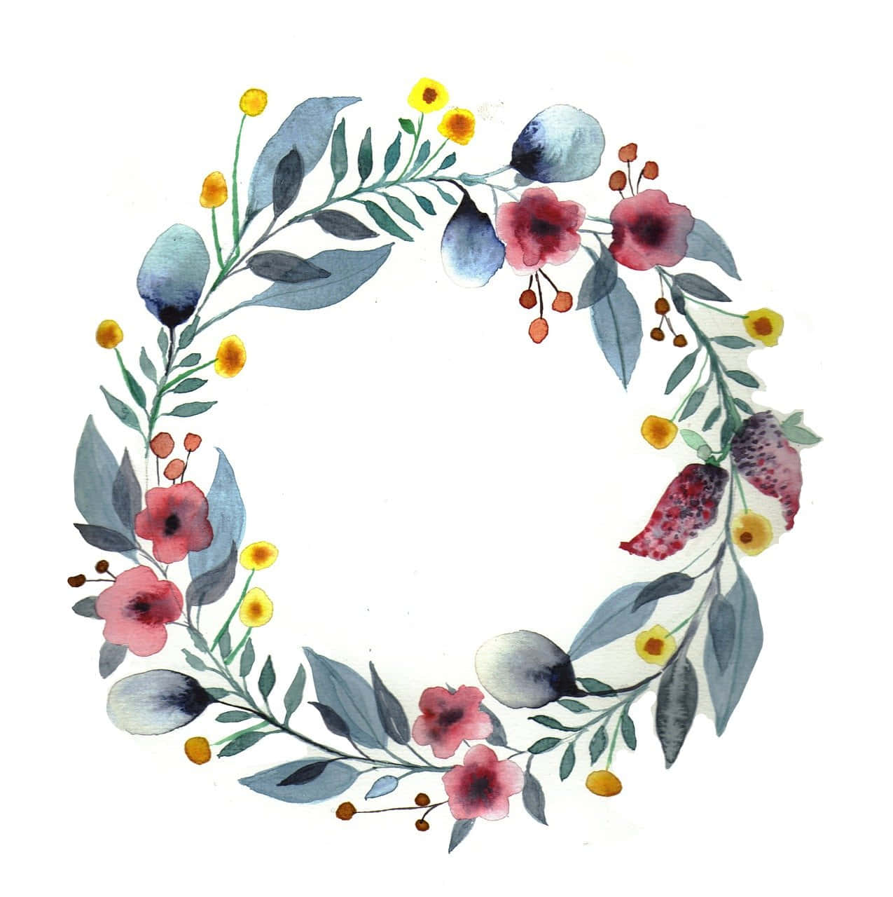 Beautiful Floral Wreath With Vibrant Flowers Wallpaper