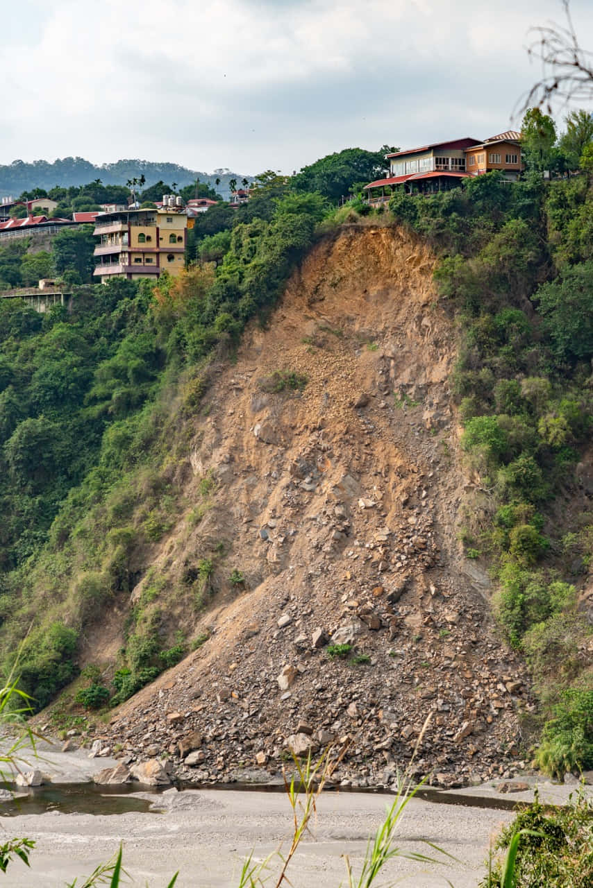 Beautiful Geomorphological Landscape With Mountain And River Wallpaper